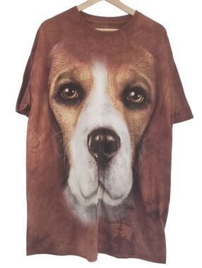 The Mountain T Shirt Dog Brown Tie Dye Beagle Big Face Size XL